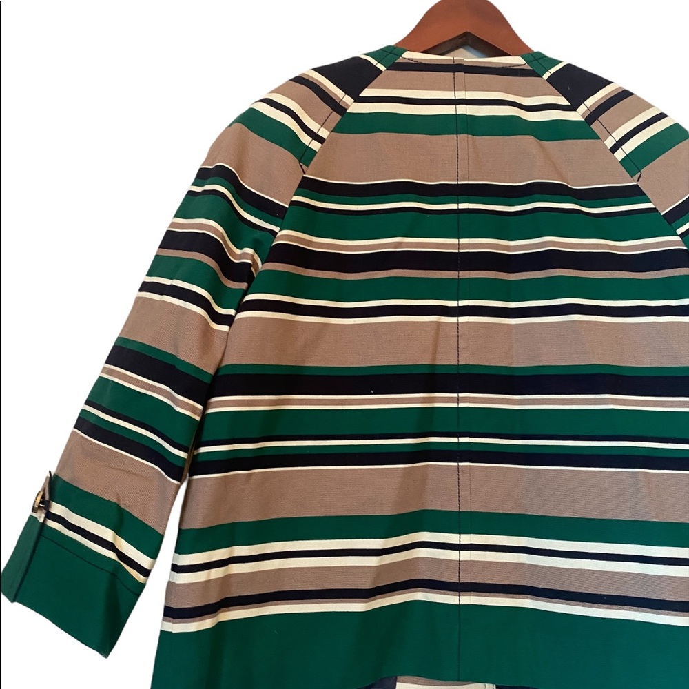Talbots Fall Color Striped Button Front Jacket - Picture 6 of 11